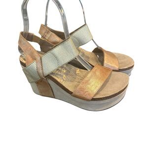 OTBT Bushnell Bronze Wedge Sandals Size 5.5 M a23